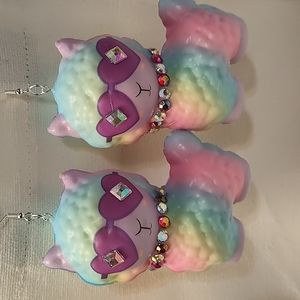 Soft Squshie Bling Llama Earrings